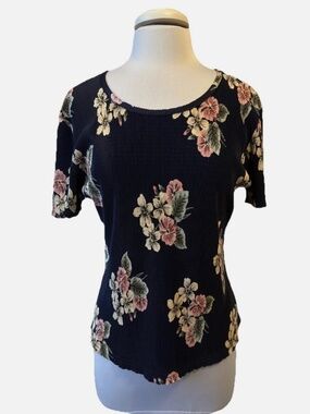 Jaipur floral on black tee